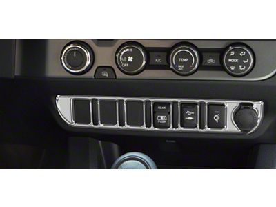 Center Dash 6-Switch Panel Accent Trim; Liquid Chrome (16-23 Tacoma)