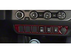 Center Dash 6-Switch Panel Accent Trim; Ruby Red (16-23 Tacoma)