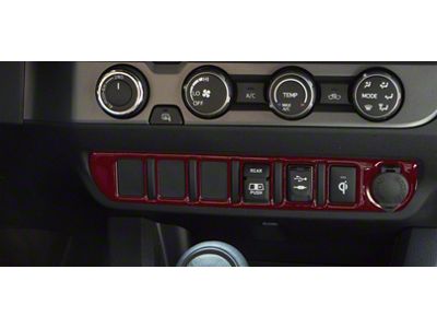 Center Dash 6-Switch Panel Accent Trim; Ruby Red (16-23 Tacoma)