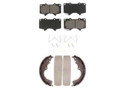 Ceramic Brake Pads with Drum Shoes; Front and Rear (05-23 6-Lug Tacoma)