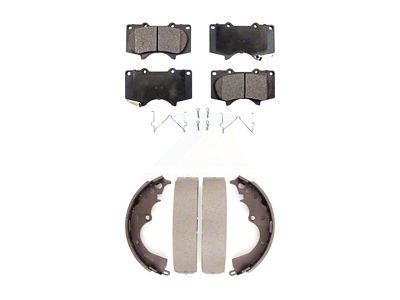 Ceramic Brake Pads with Drum Shoes; Front and Rear (05-23 6-Lug Tacoma)