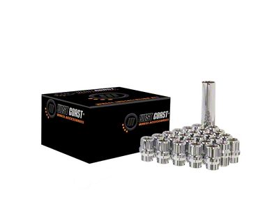 Chrome Open Acorn Spline ET Lug Nuts; M12x1.5; Set of 24 (05-24 Tacoma)