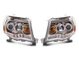 Raxiom Super White LED Halo Projector Headlights; Chrome Housing; Clear Lens (05-09 Tacoma)