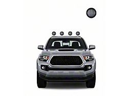 Classic Roll Bar for Tonneau Cover with 5.30-Inch Black Round Flood LED Lights; Stainless Steel (05-23 Tacoma)