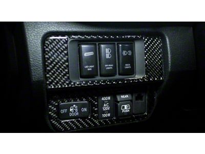 Dim Light 4-Switch Control Accent Trim; Domed Carbon Fiber (16-23 Tacoma)