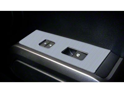 Door Switch Panel Accent Trim; Brushed Silver (16-23 Tacoma)