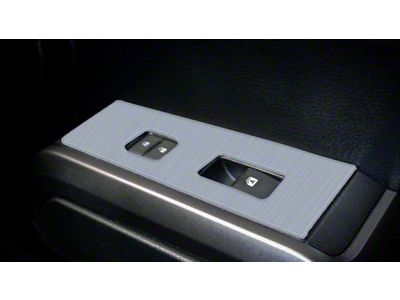 Door Switch Panel Accent Trim; Brushed Silver (16-23 Tacoma Access Cab)