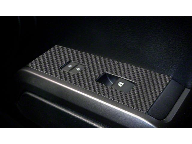 Door Switch Panel Accent Trim; Raw Carbon Fiber (16-23 Tacoma Access Cab)