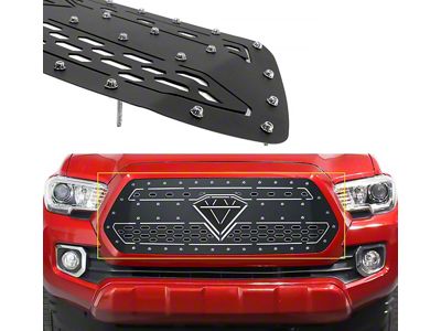 Double Layer Upper Replacement Grille; Black (16-17 Tacoma w/o TSS Sensor)