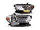 DRL LED Headlights; Chrome Housing; Clear Lens (16-19 Tacoma; 20-23 Tacoma SR, SR5, TRD Sport)