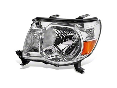 Factory Style Headlight; Chrome Housing; Clear Lens; Driver Side (05-11 Tacoma)