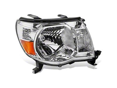 Factory Style Headlight; Chrome Housing; Clear Lens; Passenger Side (05-11 Tacoma)