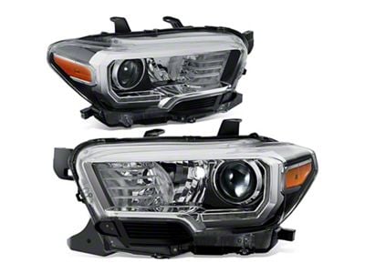 Factory Style LED DRL Projector Headlights; Chrome Housing; Clear Lens (16-23 Tacoma)