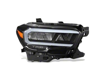 Factory Style Switchback LED DRL Headlight; Black Housing; Clear Lens; Passenger Side (20-23 Tacoma TRD Pro)