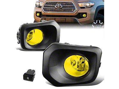 Fog Lights with Switch and Black Bezels; Amber (16-23 Tacoma)