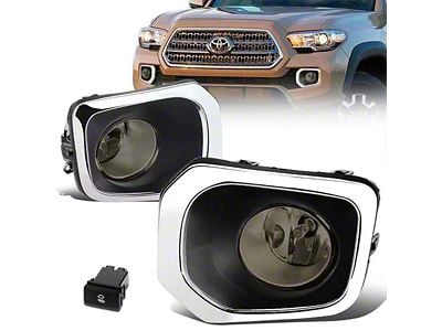 Fog Lights with Switch and Chrome Bezels; Smoked (16-23 Tacoma)