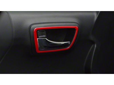 Front and Rear Door Handle Surround Accent Trim; Gloss TRD Red (16-23 Tacoma Double Cab)