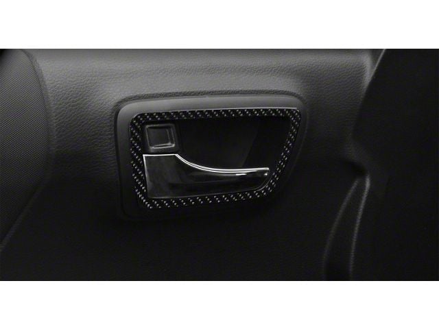 Front and Rear Door Handle Surround Accent Trim; Raw Carbon Fiber (16-23 Tacoma Double Cab)