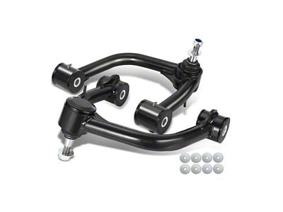 Front Upper Control Arms for 2 to 4-Inch Lift; Black (05-23 6-Lug Tacoma)