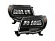 Full LED Headlights with LED Light Bar; Black Housing; Clear Lens (05-11 Tacoma)