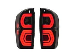 Full LED Tail Lights; Black Housing; Smoked Lens (16-23 Tacoma)