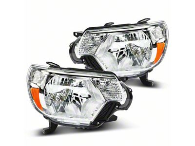 Halogen Headlights; Chrome Housing; Clear Lens (12-15 Tacoma)