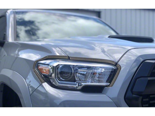 Headlight Accent Trim; Domed Carbon Fiber (16-23 Tacoma)