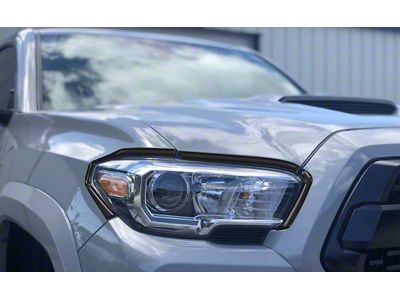 Headlight Accent Trim; Gloss Black (16-23 Tacoma)