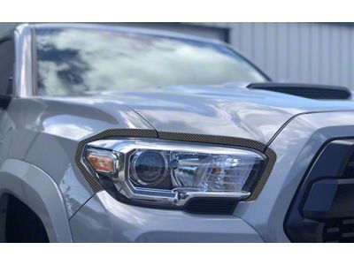 Headlight Accent Trim; Raw Carbon Fiber (16-23 Tacoma)