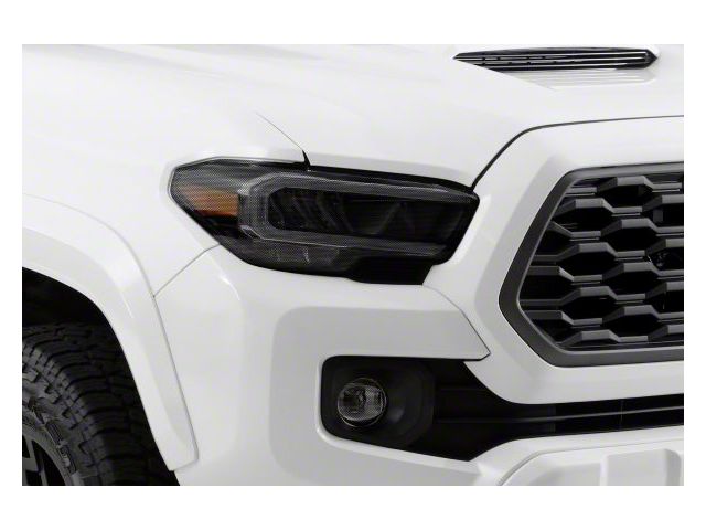 Headlight Covers; Carbon Fiber Look (16-23 Tacoma)