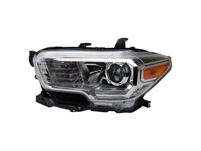 Headlights; Chrome Housing; Clear Lens (16-18 Tacoma w/ Factory Halogen Headlights & w/o Fog Lights)