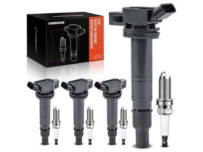 Ignition Coil Set with Iridium Spark Plugs; Black (05-15 2.7L Tacoma)