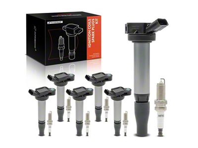 Ignition Coil Set with Iridium Spark Plugs; Black (16-23 3.5L Tacoma)