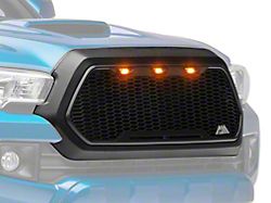 Impulse Upper Replacement Grille with Amber LED Lights; Matte Black (16-23 Tacoma)