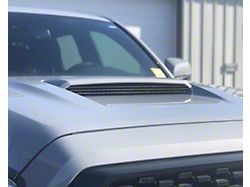 Inner Hood Scoop Line Accent; Domed Carbon Fiber (16-23 Tacoma)