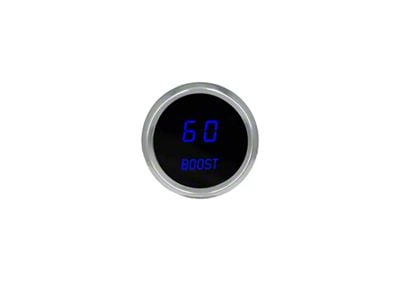 LED Analog Bargraph Boost Gauge with Chrome Bezel; 2-1/16-Inch; Blue; 0-60 PSI (Universal; Some Adaptation May Be Required)