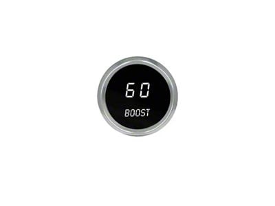 LED Analog Bargraph Boost Gauge with Chrome Bezel; 2-1/16-Inch; White; 0-60 PSI (Universal; Some Adaptation May Be Required)