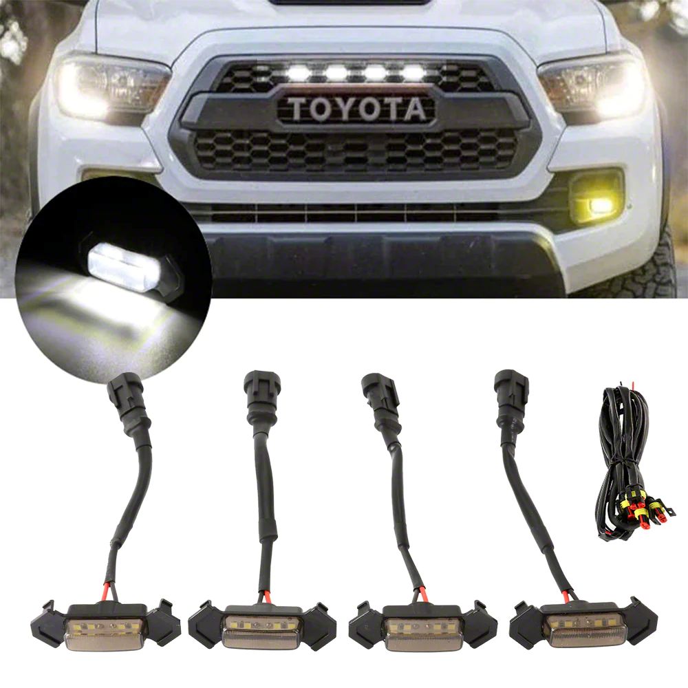 Tacoma Led Grille Lights; White (16-23 Tacoma Trd Pro) - Free Shipping