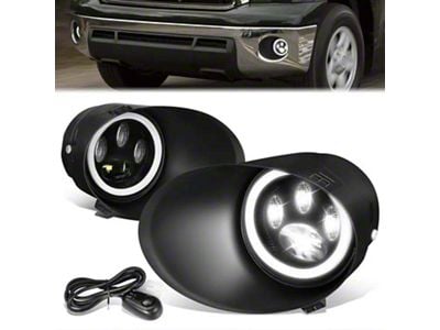 LED Halo Projector Fog Lights with Switch; Clear (05-11 Tacoma)