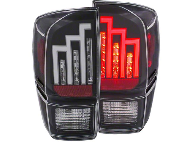 LED Tail Lights; Black Housing; Clear Lens (16-23 Tacoma)