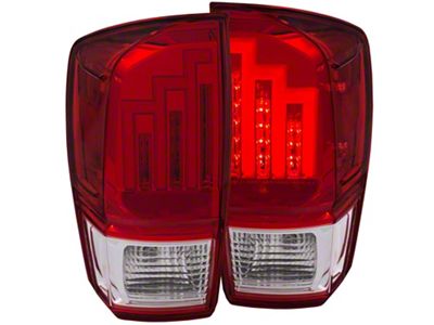 LED Tail Lights; Chrome Housing; Red/Clear Lens (16-23 Tacoma)