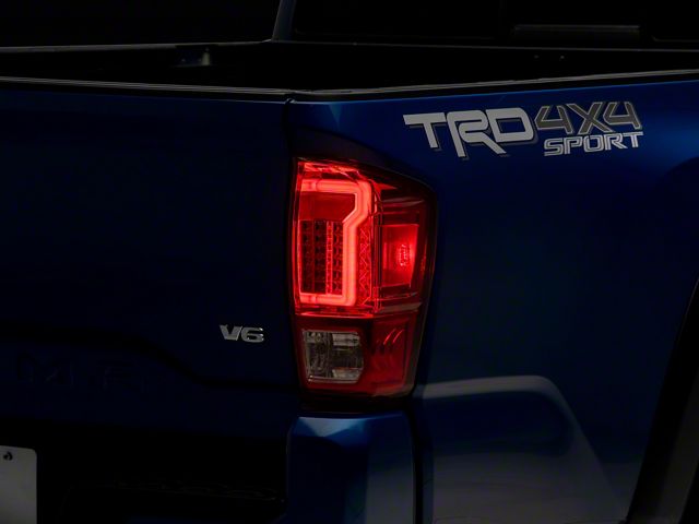 LED Tail Lights; Chrome Housing; Red/Clear Lens (16-23 Tacoma)