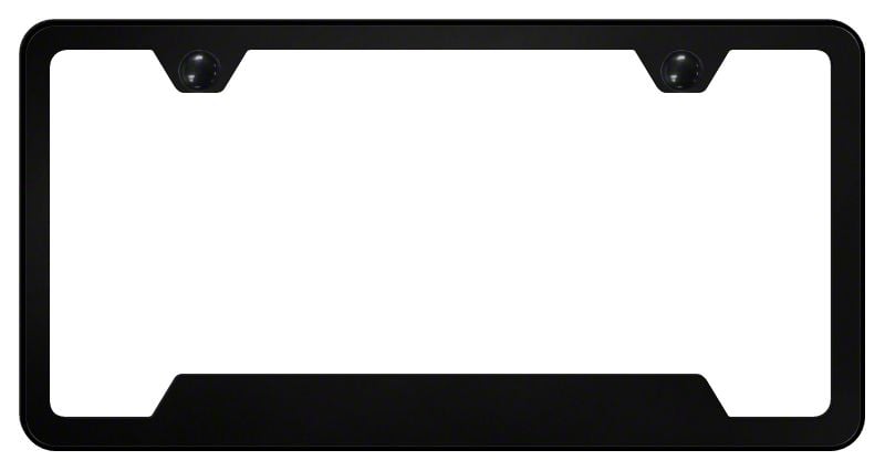 Tacoma 2-Hole Cutout License Plate Frame; Black Powder-Coated Stainless ...