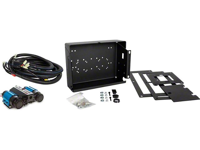 Locking Steel Door Bed Compressor Box Mount with 12V Twin Compressor; Passenger Side (05-23 Tacoma)