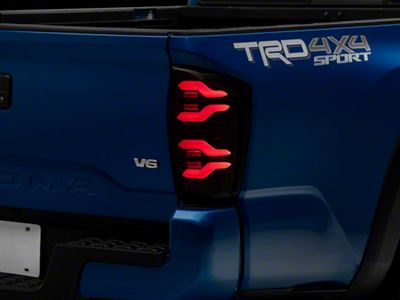 AlphaRex LUXX-Series LED Tail Lights; Black Housing; Smoked Lens (16-23 Tacoma)