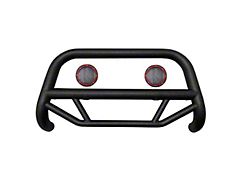 Max T Bull Bar with 5.30-Inch Red Round Flood LED Lights; Textured Black (05-23 Tacoma)