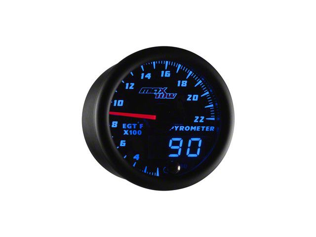 MaxTow 2200 Degree Exhaust Gas Temperature Gauge; Black and Blue (Universal; Some Adaptation May Be Required)