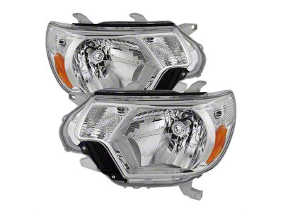 OE Style Headlights; Chrome Housing; Clear Lens (12-15 Tacoma)