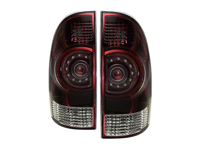 OE Style LED Tail Lights; Chrome Housing; Red Smoked Lens (09-15 Tacoma)