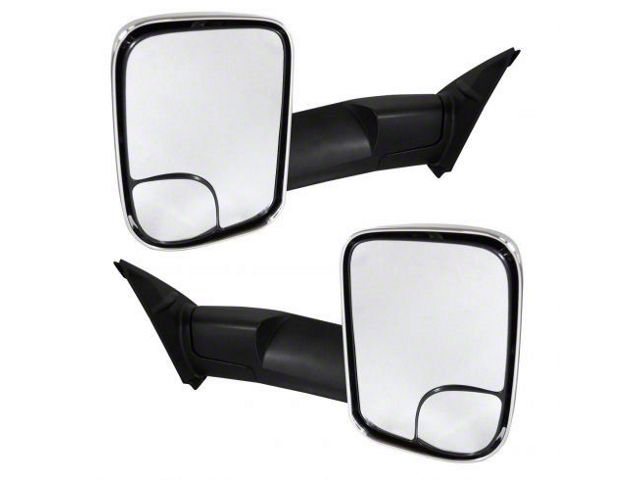 Powered Heated Flip-Up Towing Mirrors with Turn Signals; Chrome (16-19 Tacoma)